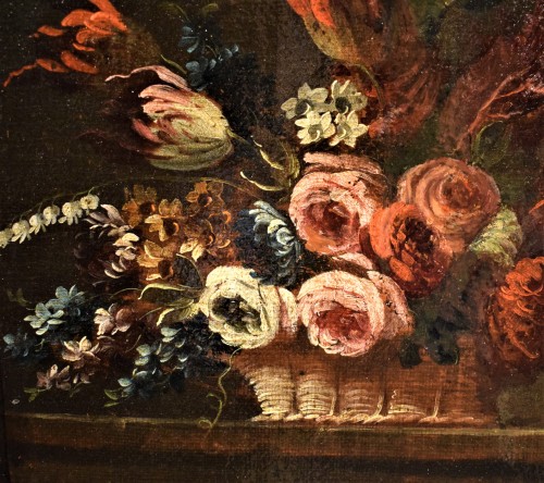 Antiquités - Still life with flower pots - Gaspare López (1677- 1732)